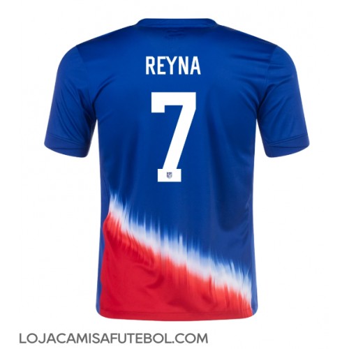 Camisa de Futebol Estados Unidos Giovanni Reyna #7 Equipamento Secundário Copa America 2024 Manga Curta